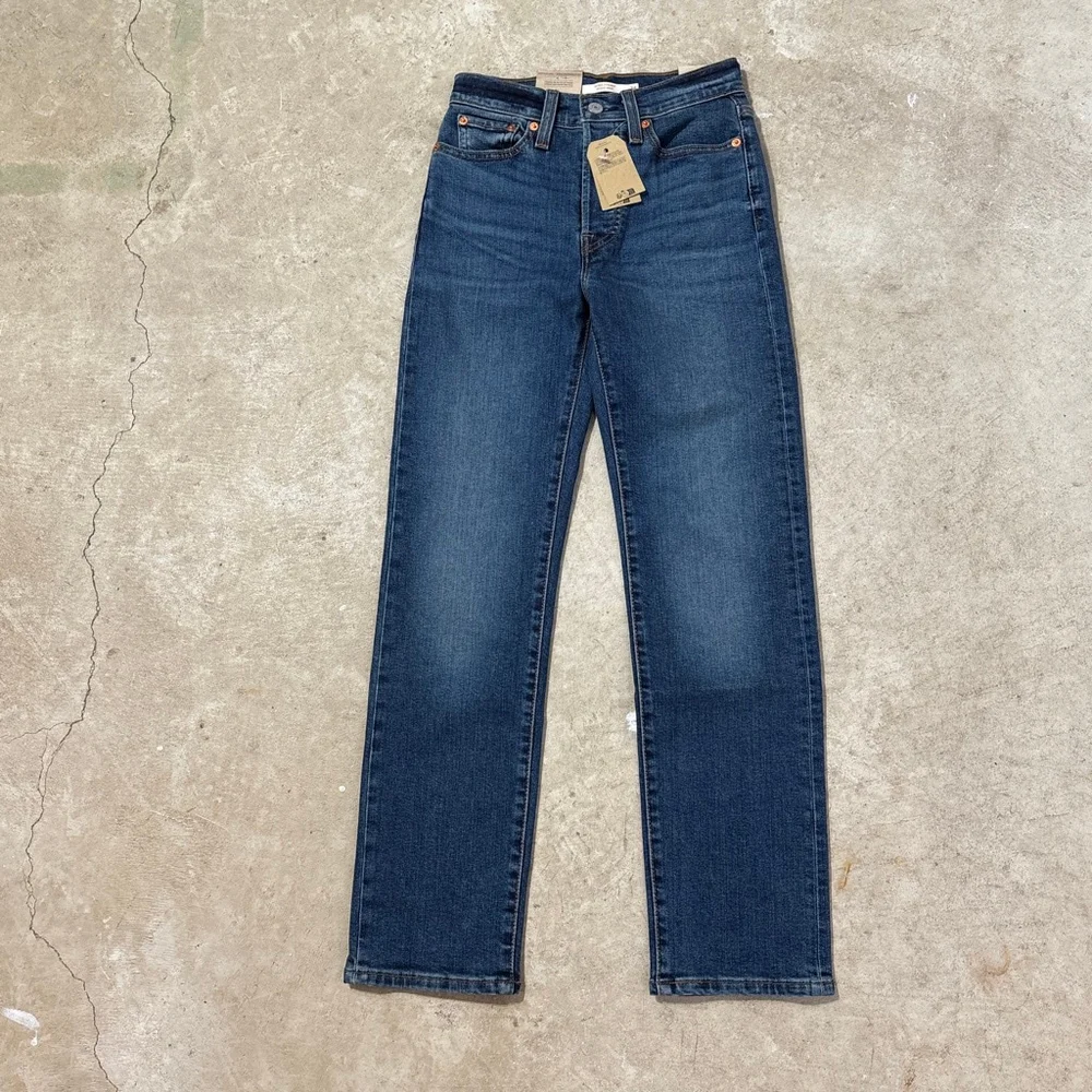 Levi's Blue Wedgie Straight Leg Jeans Women’s Size 24 Button Fly High Rise NWT